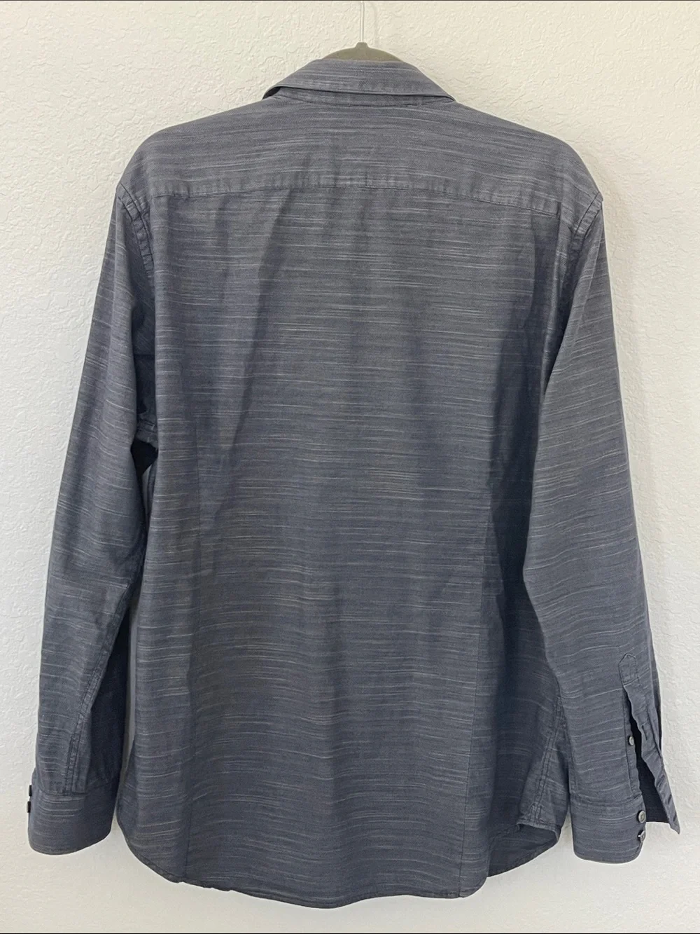 Banana Republic Men’s L Tailored Slim Fit Blue Gray Textured Button Down Shirt